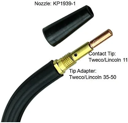 Miniatura 2 de WeldingCity Antorcha de soldadura MIG sin gas con núcleo de flujo de 100 amperios y 10 pies de repuesto para Lincoln Magnum 100L