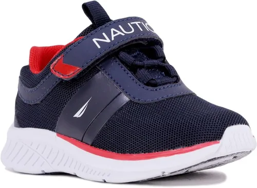 Nautica - Tenis para niños con correa ajustable y cordones elásticos, zapatos informales cómodos para niños y niñas (bebéniño pequeño)