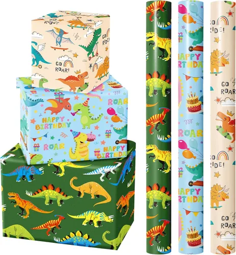 Miniatura 9 de WRAPAHOLIC - Papel de regalo para baby shower con diseño de oso - Rollo mini - 3 rollos - 17 pulgadas x 120 pulgadas - Papel de regalo con lazo
