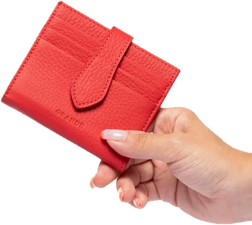 Miniatura 87 de Grande -3803 Cartera unisex, Azul (Iced Blue), Cartera delgada de cuero con cierre a presión pequeño