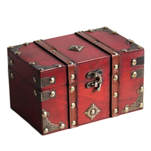 Miniatura 5 de Juego de 6 piezas de sello de cera de madera con cabeza de latón extraíble + 2 asas de madera + caja de cofre del tesoro de madera y cuero