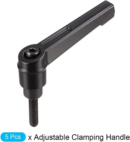 Miniatura 5 de METALLIXITY Mango de sujeción ajustable (M5 x 0.787 in), 5 unidades, mango de nivel de trinquete de botón macho de metal, para equipos
