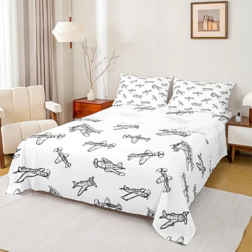 Miniatura 24 de Manfei Juego de sábanas de dibujos animados para niños, tamaño individual, bonito juego de ropa de cama de animales y mascotas, decoración