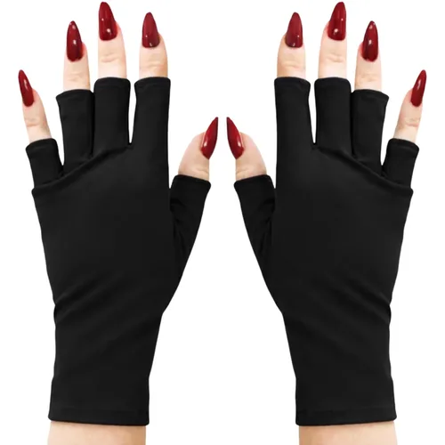Miniatura 61 de ManiGlovz - Guantes de uñas originales con protección UPF 50+ UV Guantes de manicura de gel y guantes anti UV sin dedos para mujeres Se pueden