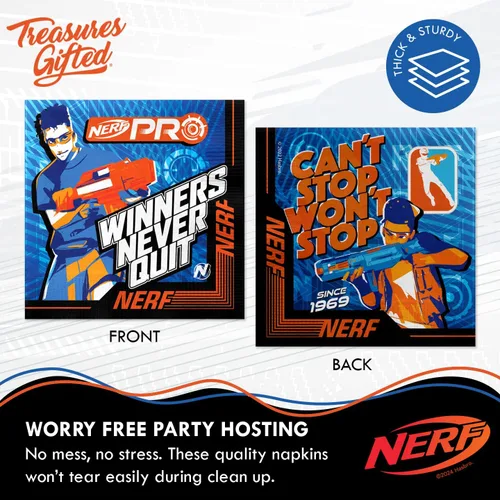 Miniatura 6 de Treasures Gifted Suministros para fiestas Nerf con licencia oficial – Sirve a 16 invitados – Juego clásico de vajilla – Decoraciones de fiesta