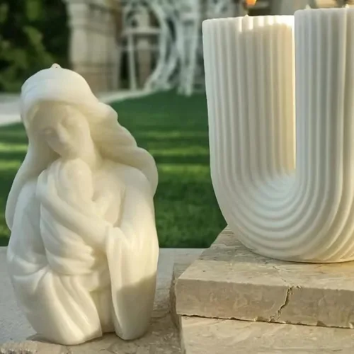Miniatura 3 de Molde de vela de silicona Virgen María, molde de vela de madrina para hacer velas, resina y jabón, regalo del día de la madre, suministros