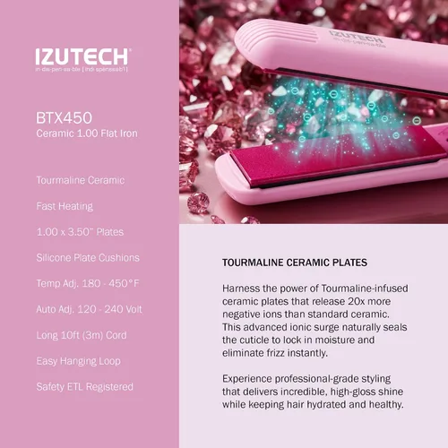 Miniatura 3 de IZUTECH BTX450 One Inch Styler Algodón Rosa