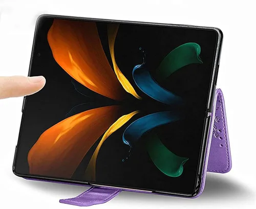 Miniatura 4 de Asuwish Funda de teléfono para Samsung Galaxy Z Fold 3 5G 2021 cartera y girasol de cuero delgado con tapa para tarjetero, accesorios para celda