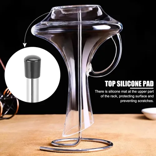 Miniatura 3 de Soporte para decantador seco, soporte para decantador de acero inoxidable, accesorios de soporte para decantador de vino tinto al revés