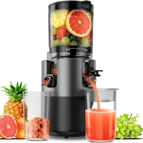 Máquinas exprimidoras, exprimidor de prensa en frío con canal de 6 pulgadas de ancho, exprimidor de masticación lenta de alto rendimiento de jugo,
