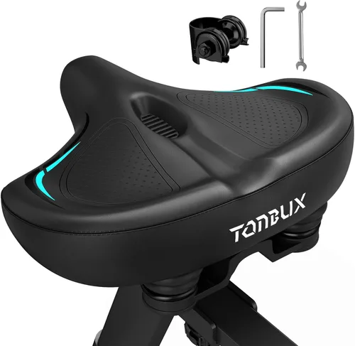 Miniatura 9 de TONBUX Wide Bike Seat for for Men & Women, 6cm Padding Comfortable Peloton Bike Seat Cushion, Large Bicycle Seat for Peloton Bikes, Stationary