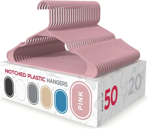 Miniatura 20 de Sharpty - Perchas de plástico, paquete de 35, delgadas, ahorran espacio, resistentes, color blanco