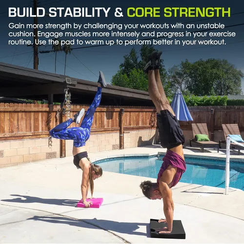 Miniatura 6 de ProsourceFit Almohadilla de equilibrio de ejercicio, alfombrilla de espuma acolchada antideslizante y rodillera para entrenamiento de fitness y Negro
