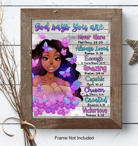 Miniatura 7 de Arte de pared y decoración de niña negra, póster con imagen de mujeres afroamericanas, mujeres, adolescentes, lindas afirmaciones positivas, regalos