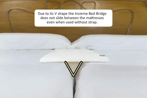 Miniatura 7 de Insieme 12 x 77 pulgadas Puente de cama Twin a King - Relleno de huecos para cama dividida King - Tela hipoalergénica - Blanco, delgado y sin