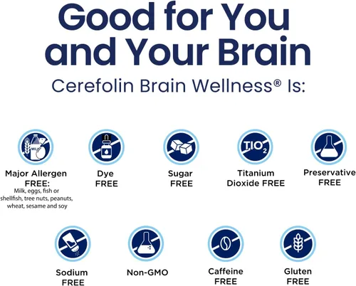 Miniatura 4 de Cerefolin Bienestar cerebral, nutrición dirigida para apoyo cognitivo, mejora la memoria, enfoque y concentración, L-metilfolato, NAC, B12
