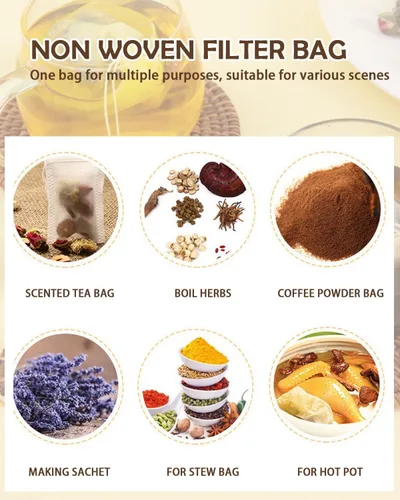 Miniatura 6 de 400 bolsas de té desechables para té de hojas sueltas con cuchara de té gratis, bolsas de filtro para café, especias, hierbas (QS218)