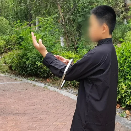 Miniatura 6 de Anillo de acero inoxidable Wing Chun YeWen Sau Sticky entrenamiento manual de fuerza Tsun Siu Lum Kung Fu