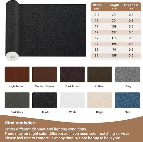 Miniatura 2 de Cinta de reparación de cuero Shagoom, parche de reparación autoadhesivo impermeable de 17X79 pulgadas, parches grandes de vinilo DIY para sofás