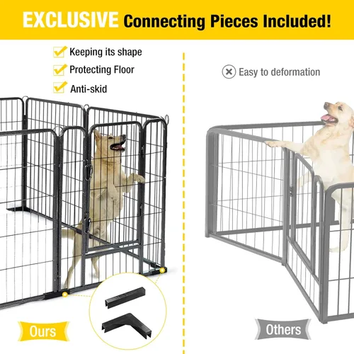 Miniatura 2 de Corralito plegable de metal para perros con puerta de puerta, valla de metal resistente para animales pequeños, perrera para exteriores