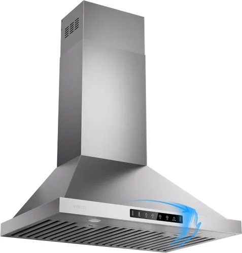 Miniatura 11 de VIKIO HOME Campana extractora profesional de 30 pulgadas para montaje en pared, 980 CFM, panel directo de 3 velocidades con control por gestos