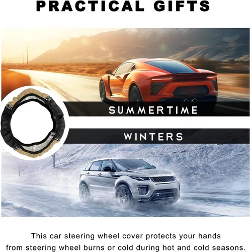 Miniatura 5 de Funda para volante de coche brillante, protector de volante de 15 pulgadas con diamantes de imitación de cuero suave, fundas de volante auto