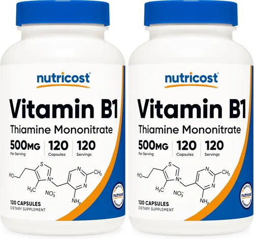 Miniatura 7 de Vitamina B1 Nutricost (Tiamina) 0,018 oz, 120 cápsulas, 1 botella, 1