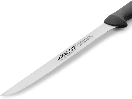 Miniatura 3 de Arcos Cuchillo de filete de acero inoxidable nitrum de 8 pulgadas. Mango ergonómico de polipropileno y hoja de 7.874 in. Cuchillo afilado para Negro