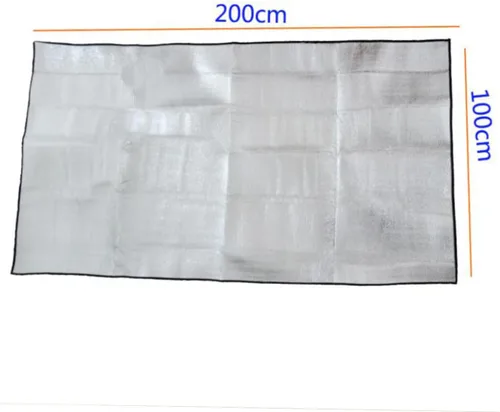 Miniatura 2 de POPETPOP Alfombra de picnic a prueba de humedad para exteriores, película de aluminio, manta para dormir, cojín ligero y plegable para senderismo