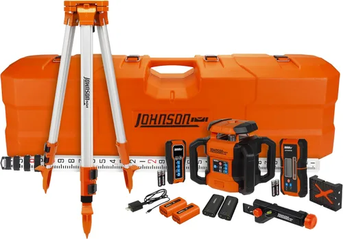 Miniatura 9 de Johnson Level & Tool 99-028K - Sistema láser rotativo electrónico autonivelante de doble pendiente horizontal/vertical, rojo, 1 kit