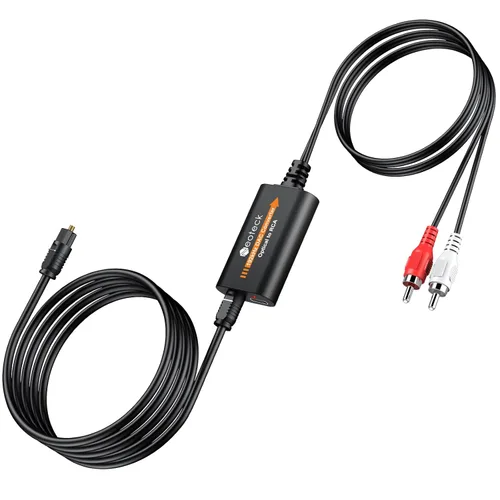 Miniatura 9 de Neoteck Convertidor DAC de 192 kHz 7 pies/6.9 ft Cable óptico a RCA SPDIF a RCA Convertidor digital a analógico para televisores HDTV
