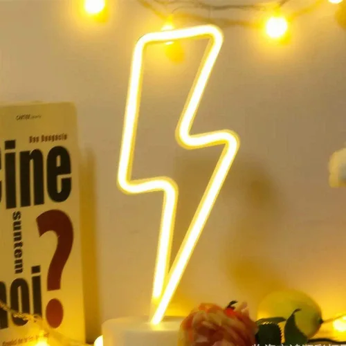 Miniatura 3 de Cartel de neón LED para interior, luz nocturna con base de soporte, funciona con batería/USB, luz decorativa de neón