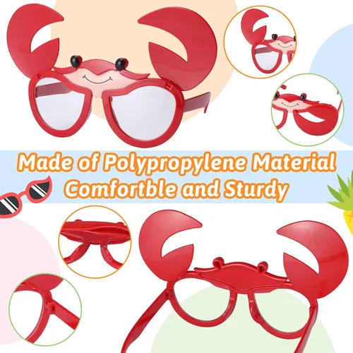 Miniatura 5 de Konohan 24 pares de lentes de sol Luau para fiesta, divertidos lentes hawaianos a granel tropicales para vestido de playa, accesorios de plástico