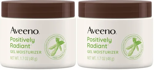 Miniatura 10 de Aveeno Gel hidratante facial positivamente radiante con ácido hialurónico y soja correctora de tono, hidrata durante 48 horas para igualar el tono