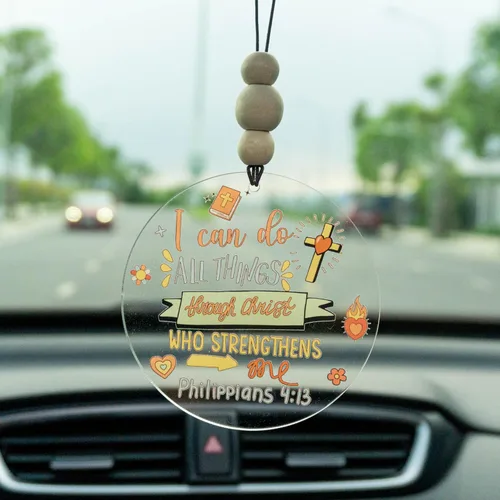 Miniatura 43 de Talataca Adorno plano 2D cristiano para automóvil y cuentas de madera, citas inspiradoras con cuentas, accesorios para espejo retrovisor, colgante 37