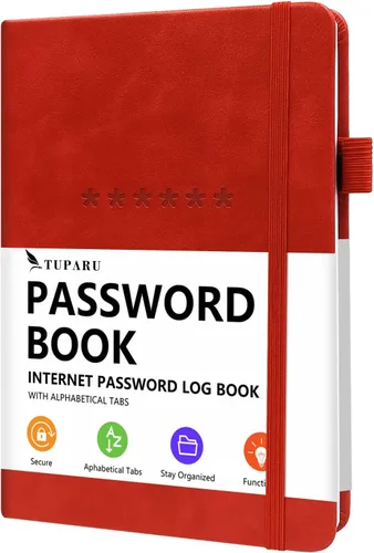 Miniatura 11 de Libro de contraseñas con pestañas alfabéticas - Organizador de direcciones de Internet y contraseñas de tapa dura - Cuaderno de contraseñas para Rosa