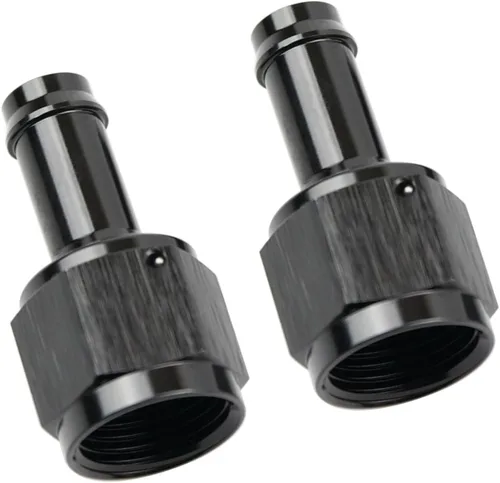 Miniatura 18 de Recta 6AN hembra giratoria a 1/4 "empuje en manguera adaptador de montaje de púas aluminio negro