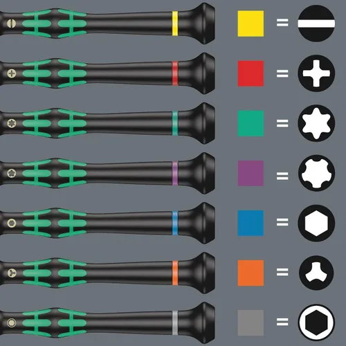 Miniatura 6 de Wera 05118024001 Kraftform Micro 2050 PH destornillador Phillips de precisión para electrónica, cabeza PH 1, longitud de hoja de 80 mm