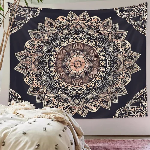 Miniatura 2 de Tapzen Tapiz bohemio con mandala místico bohemio para colgar en la pared, tapiz étnico vintage bohemio para estética de dormitorio, diseño