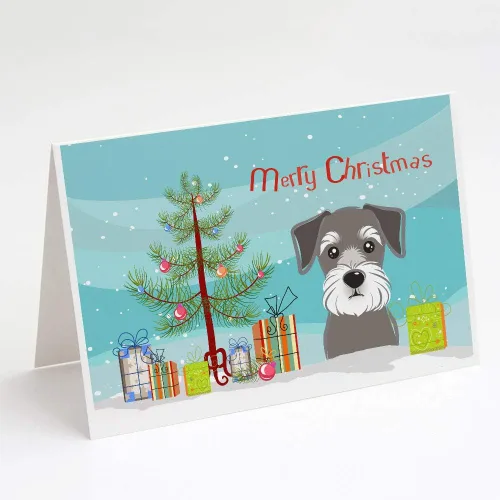 Miniatura 19 de Caroline's Treasures BB1616GCA7P - Tarjetas de felicitación y sobres de árbol de Navidad y sabueso afgano, paquete de 8 tarjetas en blanco