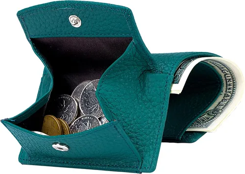 Miniatura 7 de Mini cartera unisex con bloqueo RFID con bolsa para monedas, bolsillo organizador de fraude de tarjetas de crédito, plegable, delgado y compacto