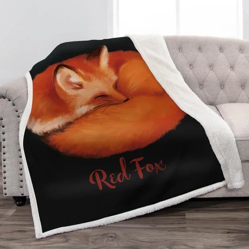 Jekeno Manta Sherpa de zorro rojo, suave y cálida, manta ligera para viajes, camping, viajes, campamento, para mujeres y adultos, regalo de 50 x 60