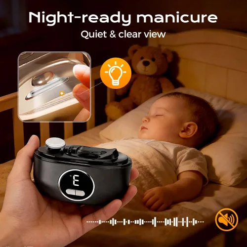 Miniatura 8 de Cortaúñas eléctrico automático, recortador de uñas eléctrico 3 en 1 con luz LED, diseño mejorado de doble hoja, molinillo de uñas eléctrico