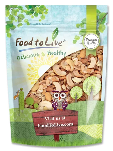 Food to Live - Mitades y trozos de anacardos tostados en seco, 8 onzas - Asado al horno sin sal, sin aceite añadido, Keto, Kosher. Alto en