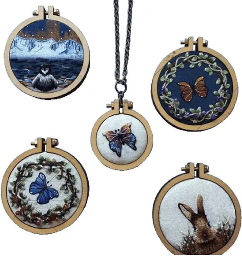 Miniatura 4 de 10 aros pequeños de madera perforados para marco de punto de cruz, bordado, artes, bricolaje, herramienta de manualidades
