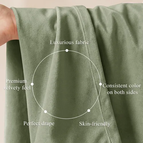 Miniatura 258 de StangH Cortinas de Terciopelo Verde Esmeralda de 96 Pulgadas - Cortinas Opacas de Terciopelo de Lujo Súper Suaves, Elegante Cobertura de Ventana
