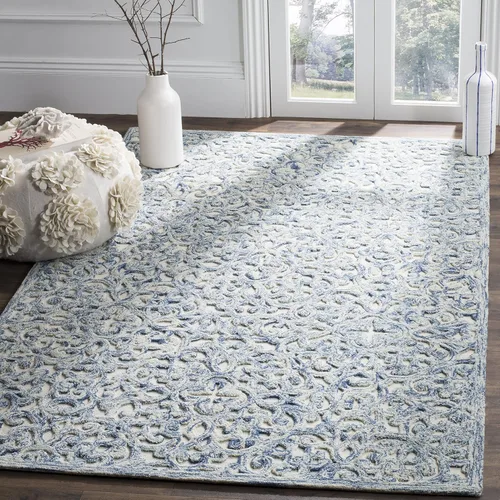 Miniatura 10 de SAFAVIEH Trace Collection - Alfombra decorativa de 2 x 3 pies, marrón y marfil, lana hecha a mano, ideal para zonas de alto tráfico en entrada, sala