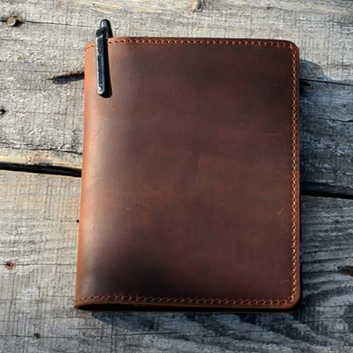 Miniatura 6 de JJNUSA Funda compatible con Rocketbook Mini Cover Smart Business hecha a mano de cuero genuino envejecido, funda para cuaderno portátil para Marrón