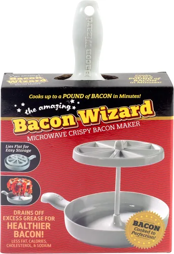 Miniatura 8 de Bacon Wizard - Cocina para microondas y tocino – Cocina hasta 1 libra de tiras a la vez – Crujiente y uniformemente cocinado en minutos – Bandeja