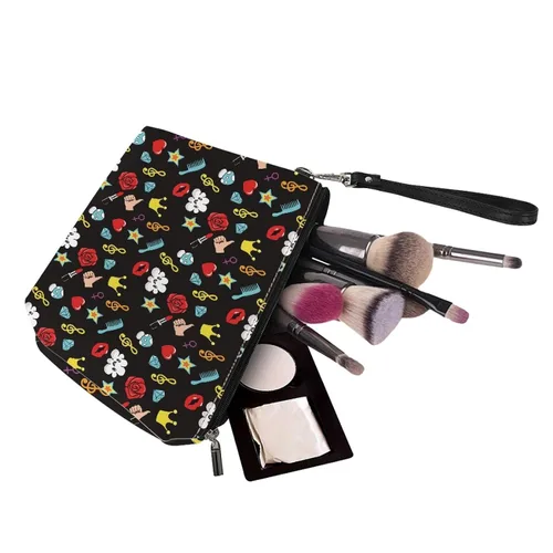 Miniatura 4 de AFPANQZ Bolsas de maquillaje de viaje personalizadas para mujeres y niñas, bolsa de almacenamiento de artículos de tocador, bolso al aire libre
